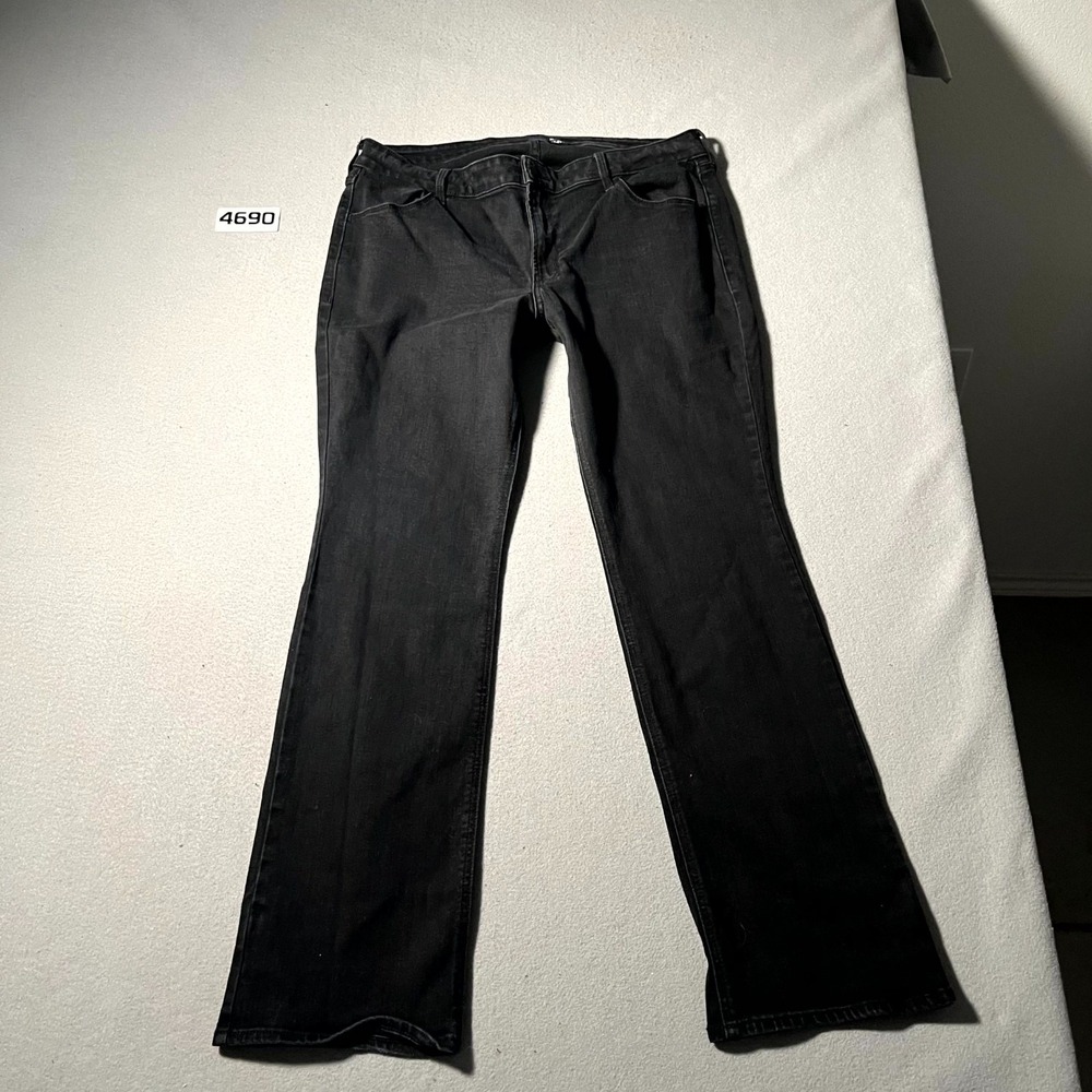 Old Navy Bootcut Jeans Women 16 Black Denim Cotton Stretch Mid Rise Dark Wash